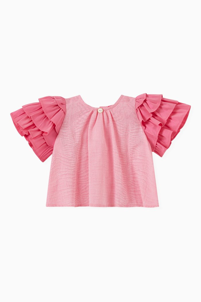 

Ruffle Sleeve Top, Pink
