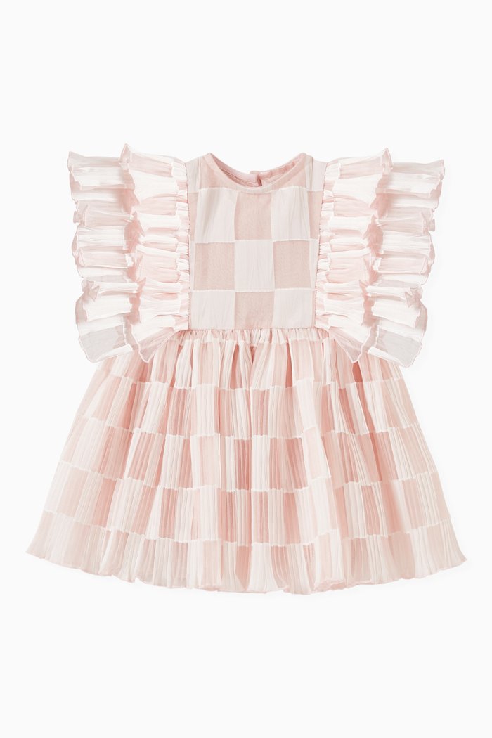 Two Tone Frill Dress, Pink