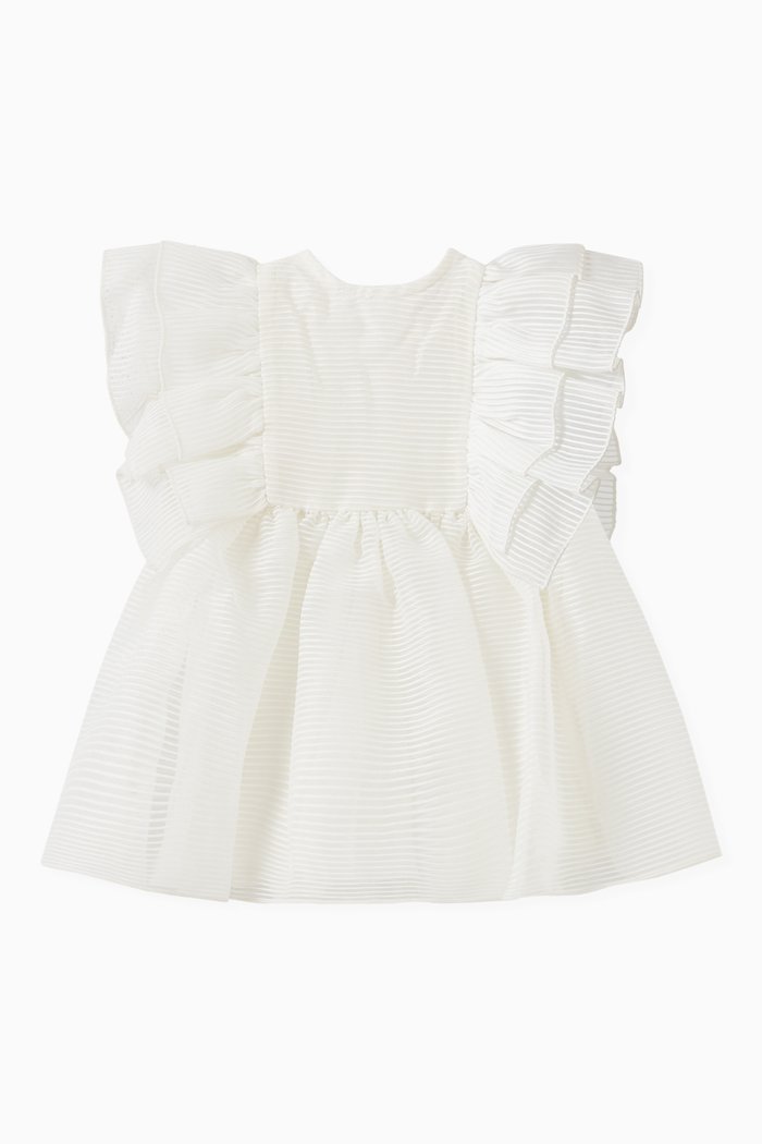 

Striped Ruffle Dress, Neutral
