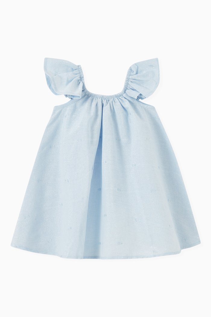 

Frill Sleeve Dress, Blue
