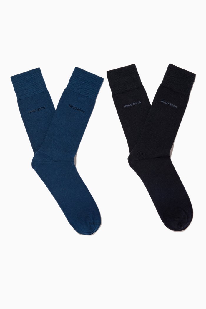 

Logo Socks, Set of 2 in Cotton, Blue