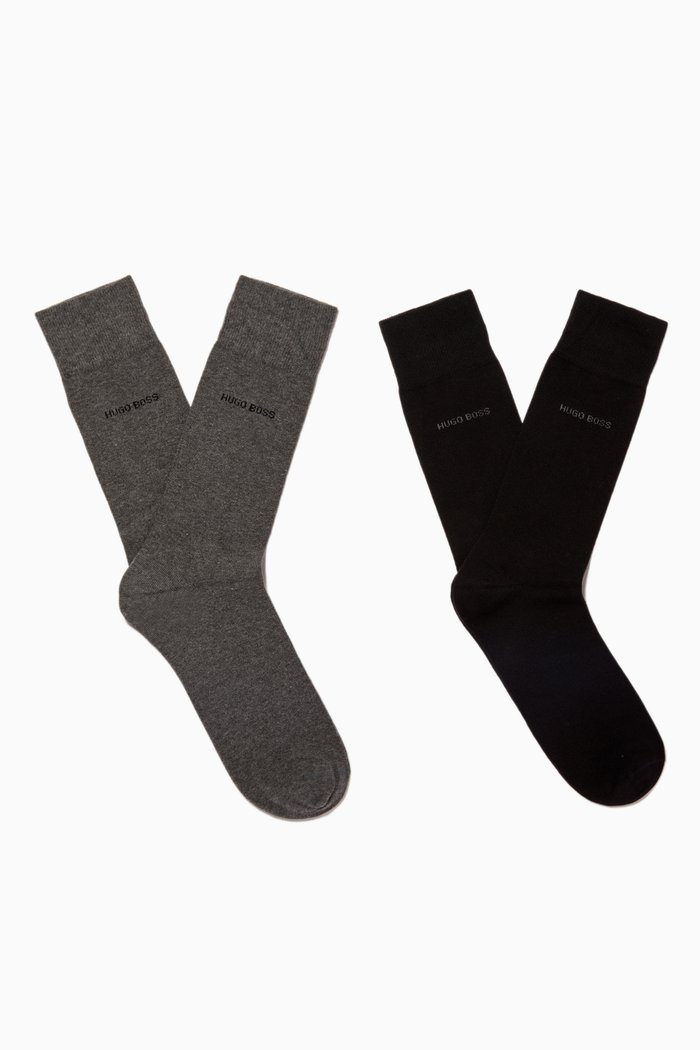 

Logo Socks, Set of 2 in Cotton, Grey