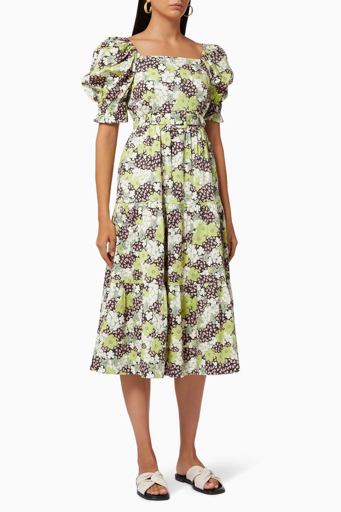 

Maysiie Dress in Stretch Cotton, Green