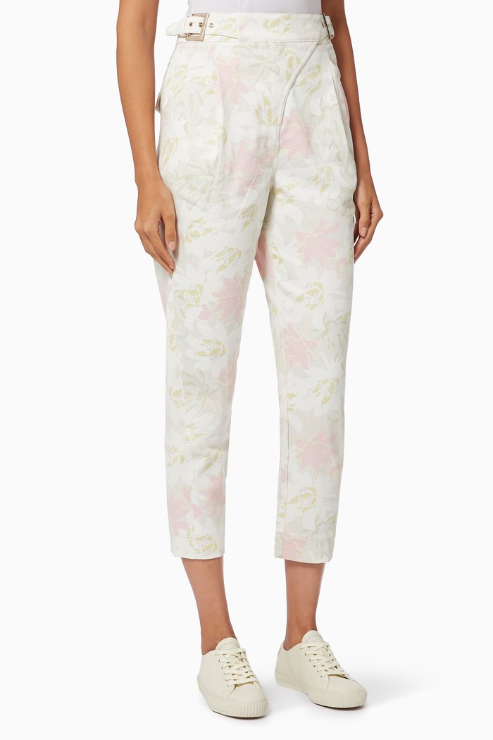 

Aphraa Pants in Floral Cotton Twill, Multicolour
