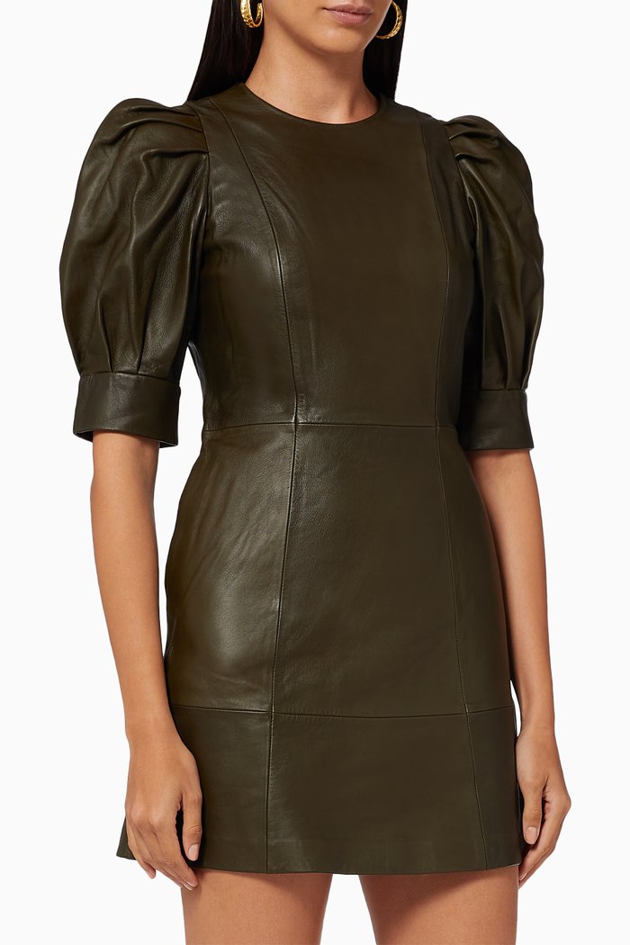 

Luata Dress in Leather, Brown