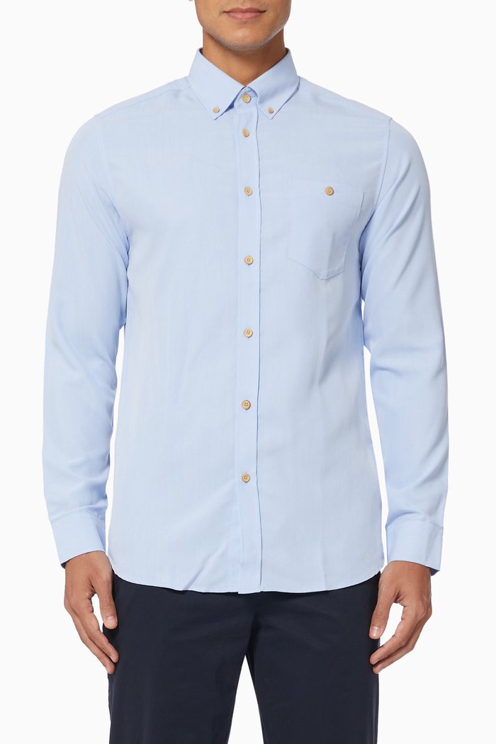 

Piktur Oxford Shirt in Modal Blend, Blue