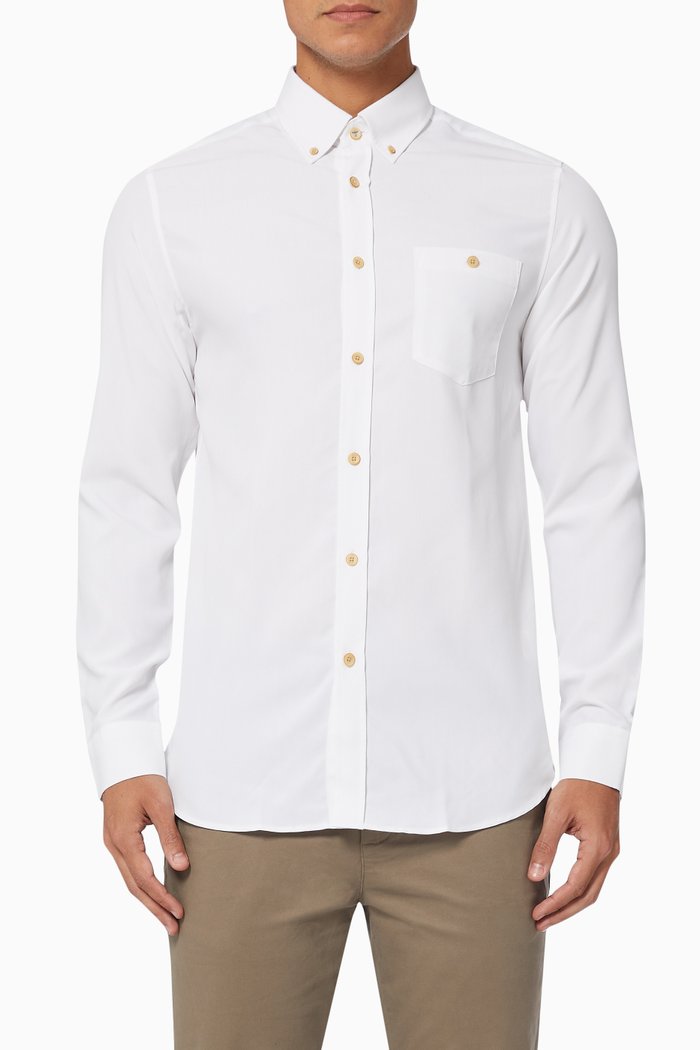

Piktur Oxford Shirt in Modal Blend, White