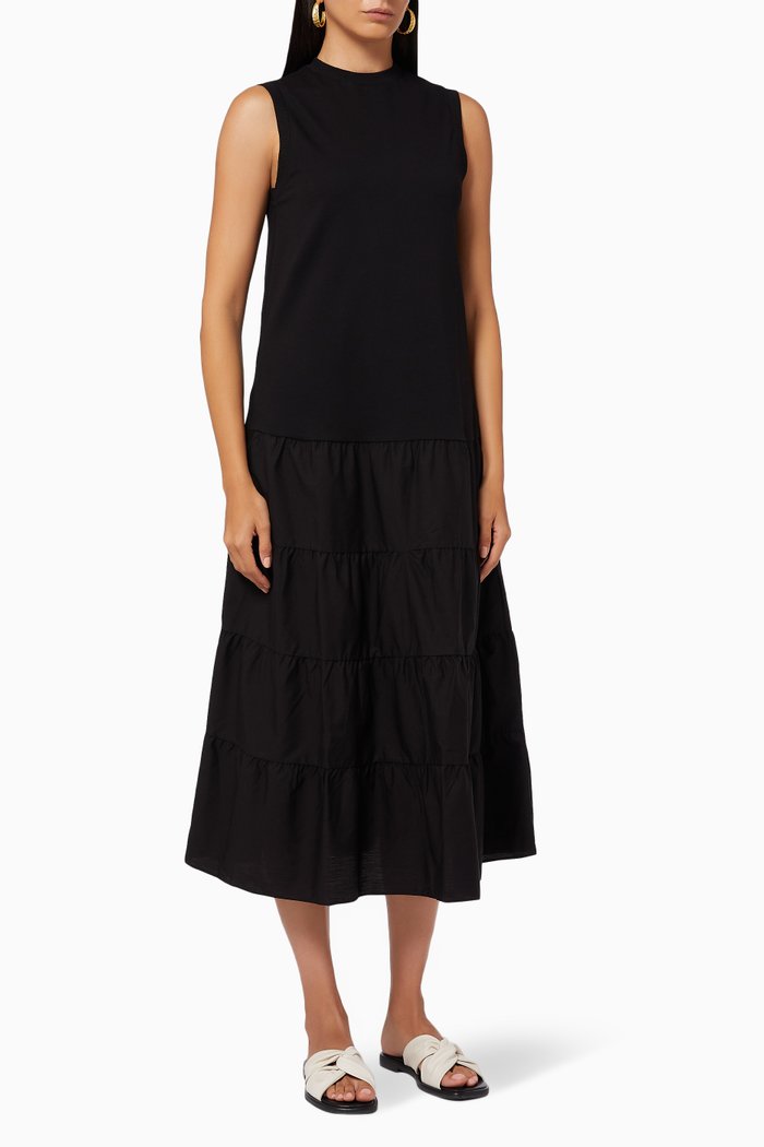 

Viannee Dress in Cotton, Black
