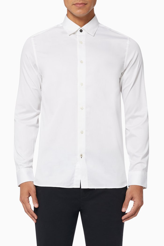 

Bobcut Shirt in Cotton Satin, White
