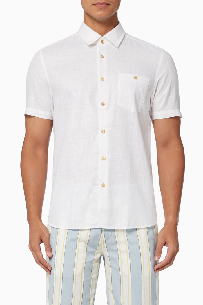 Civiche Shirt in Linen Cotton, White