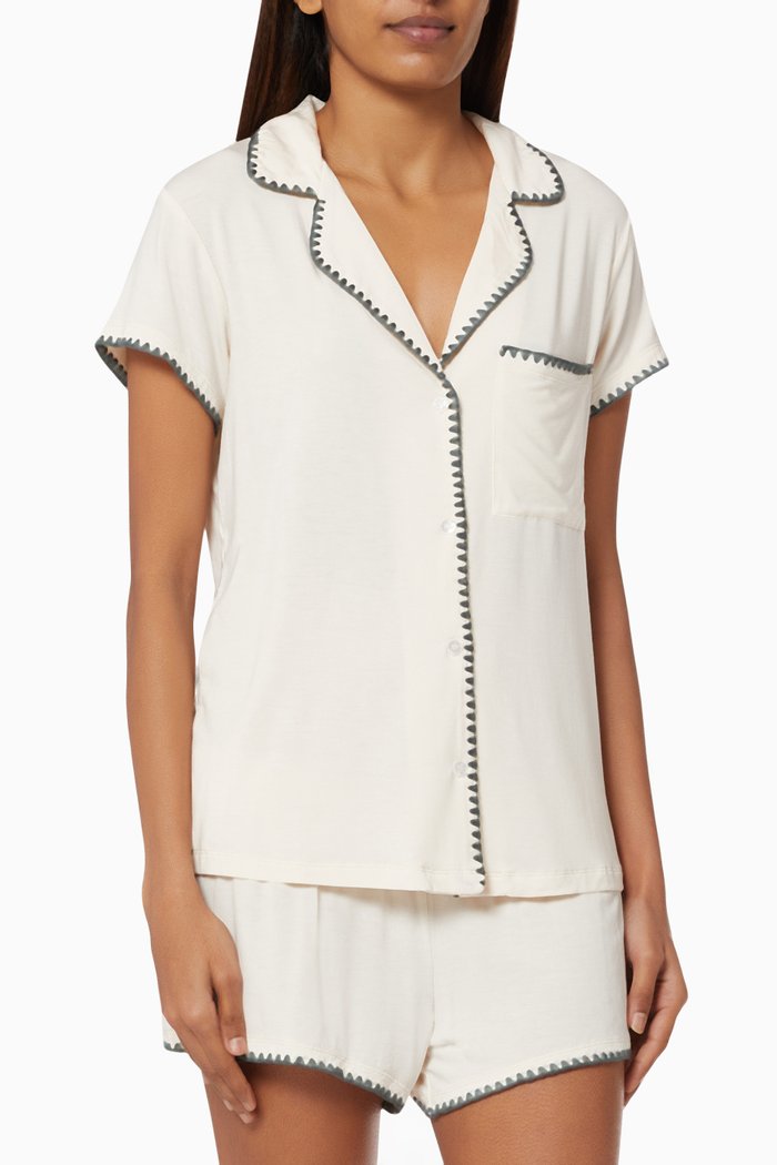 

Frida Whip Stitch Short Pyjama Set, Neutral