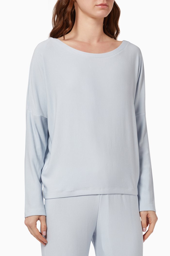 Softest Sweats Slouchy Top in Modal, Grey