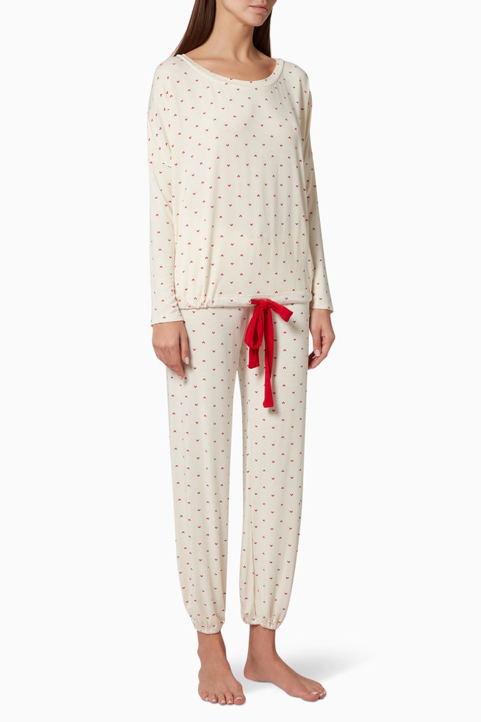 

Gisele Printed Slouchy PJ Set in Modal, Red