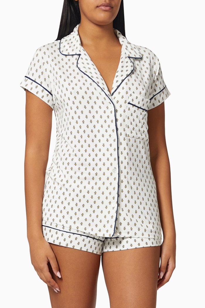 

Gisele Short Pyjama Set in Modal, White