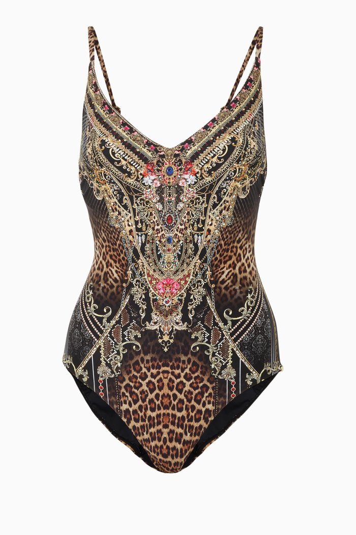 

Gothic Goddess Swimsuit in Stretch Nylon, Multicolour