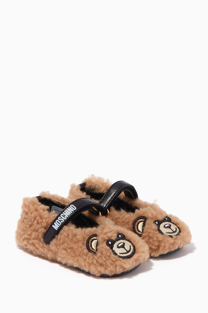 

Shearling Teddy Ballerina in Sheepskin Blend, Brown