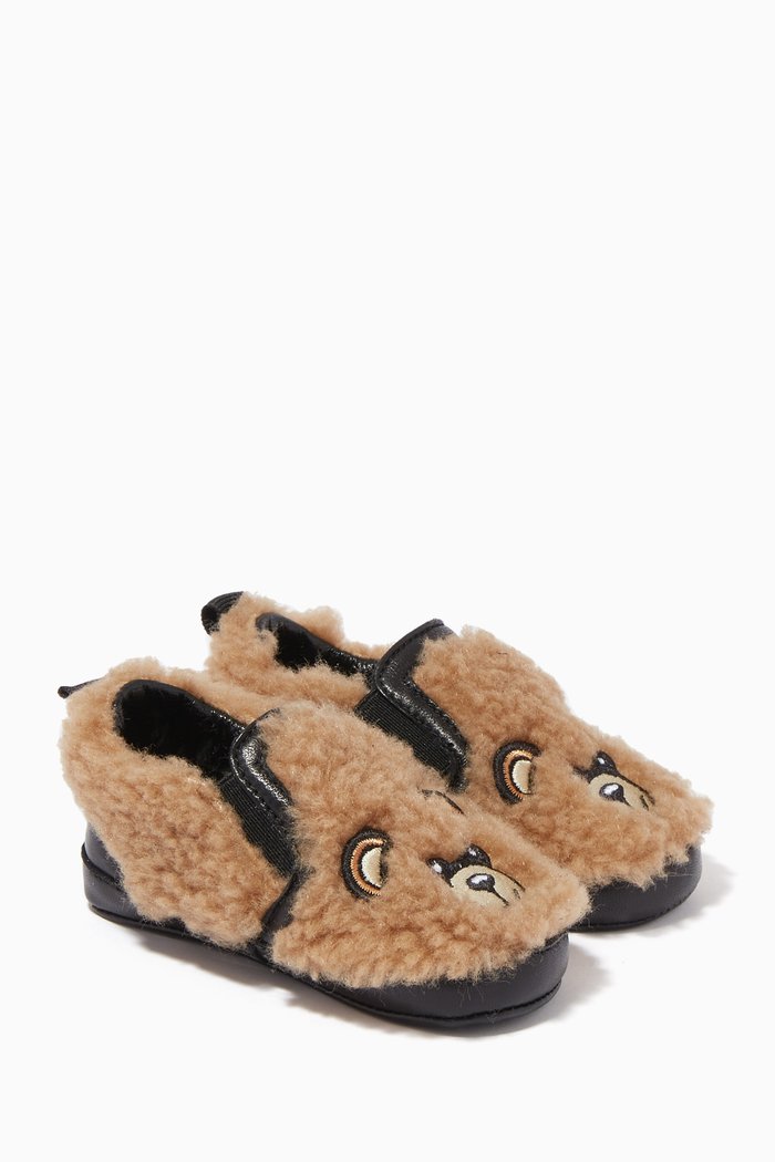 

Teddy Bear Sneakers in Sheepskin, Brown