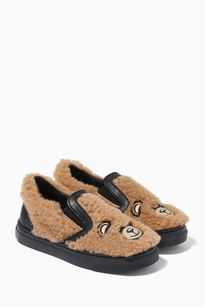 

Teddy Bear Sneakers in Sheepskin, Brown