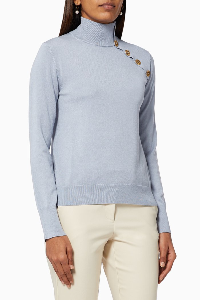 

Ricola Knit Button Top, Blue