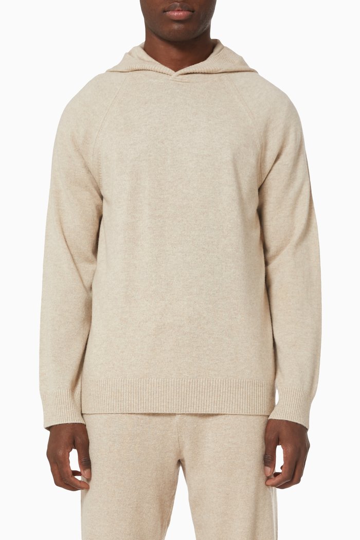 

Hooded Pullover in Wool Cashmere, Neutral