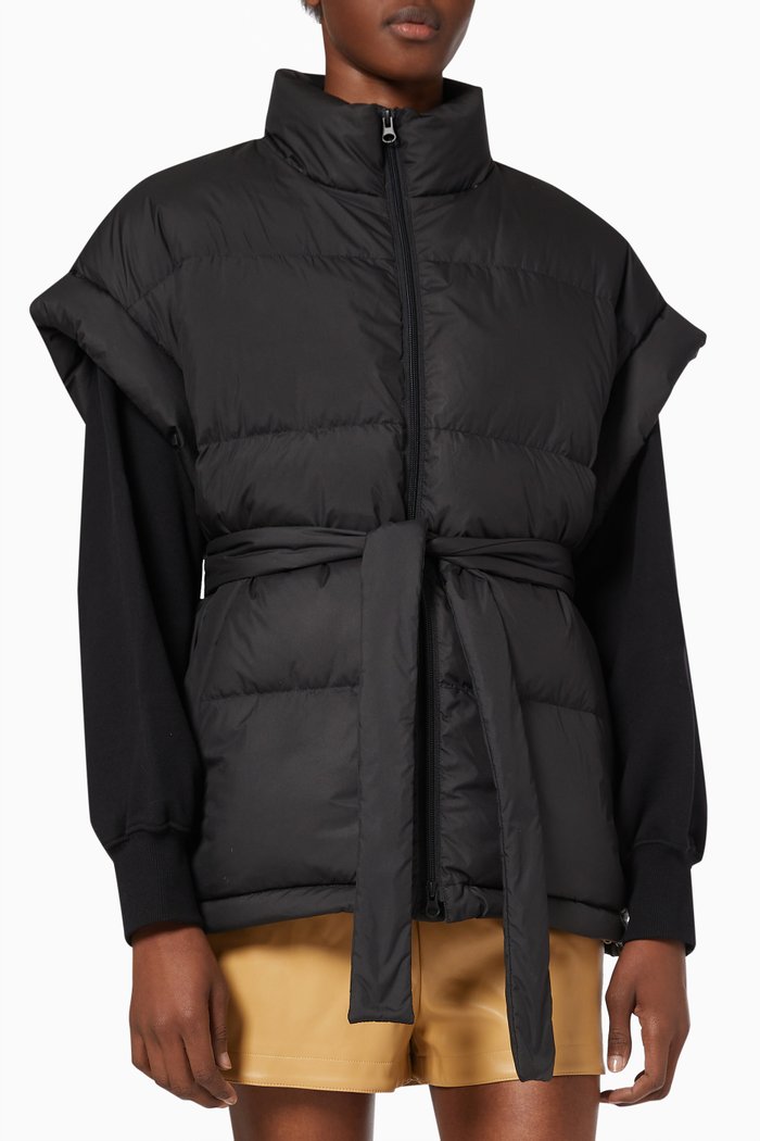 

Aspen Puffer Vest in Quilted Technical Nylon, Black