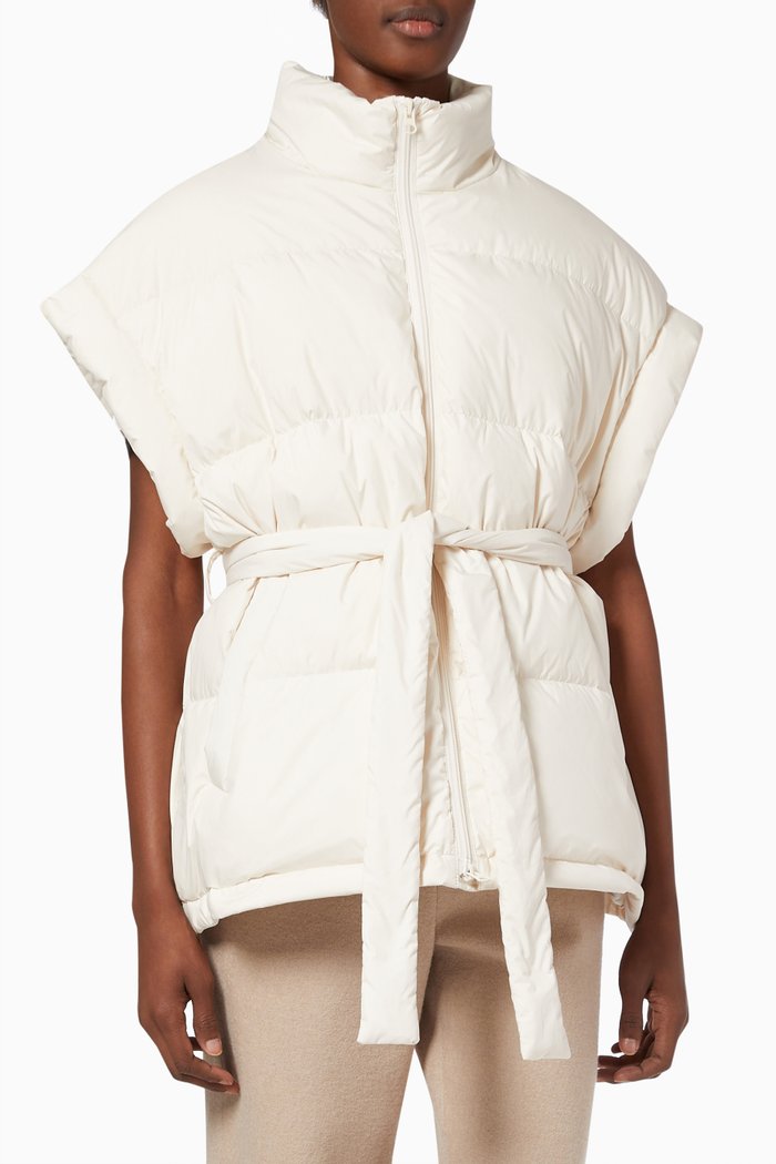 

Aspen Puffer Vest in Quilted Technical Nylon, White