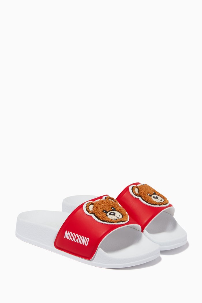 

Teddy Bear Slides in Rubber, Red