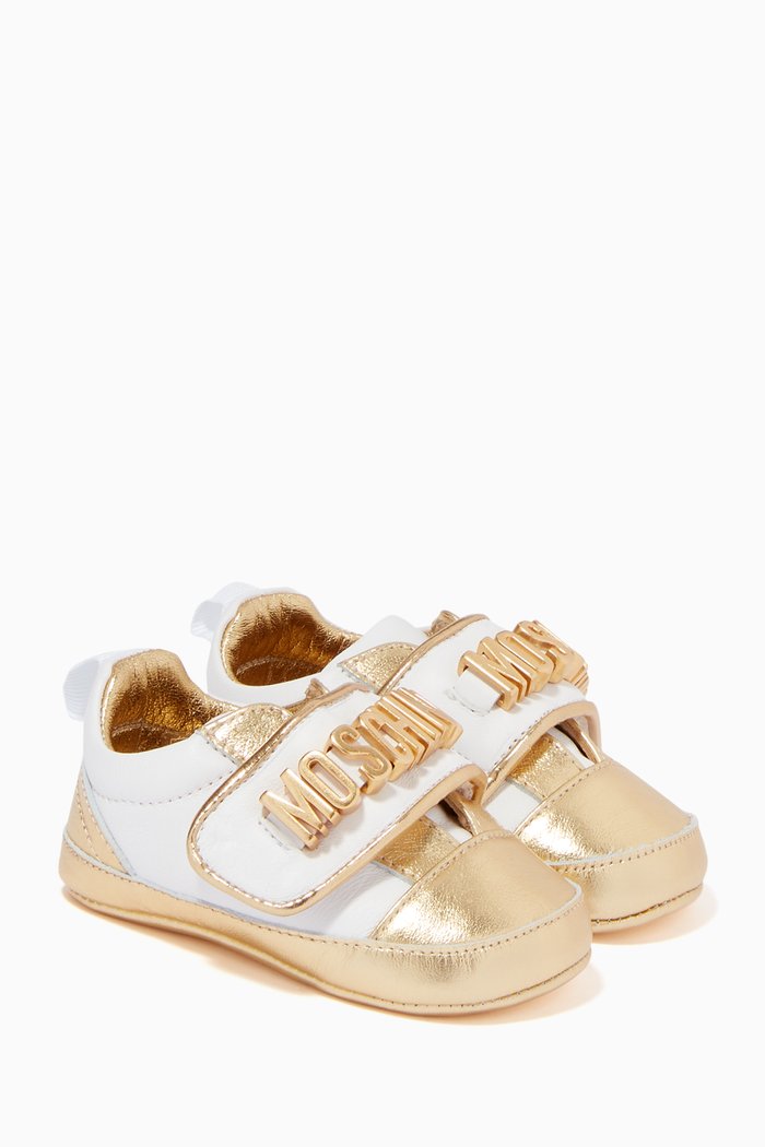 

Shiny Logo Sneakers in Leather, Multicolour