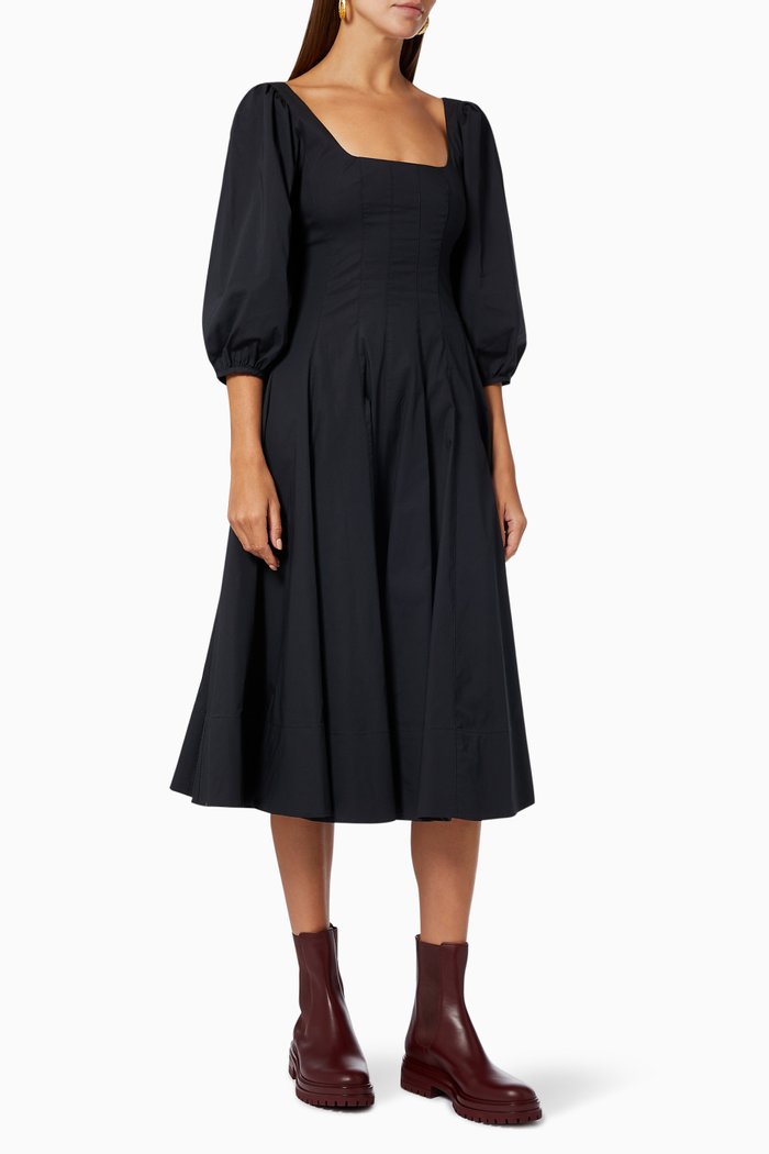 

Swells Dress in Cotton Poplin, Black