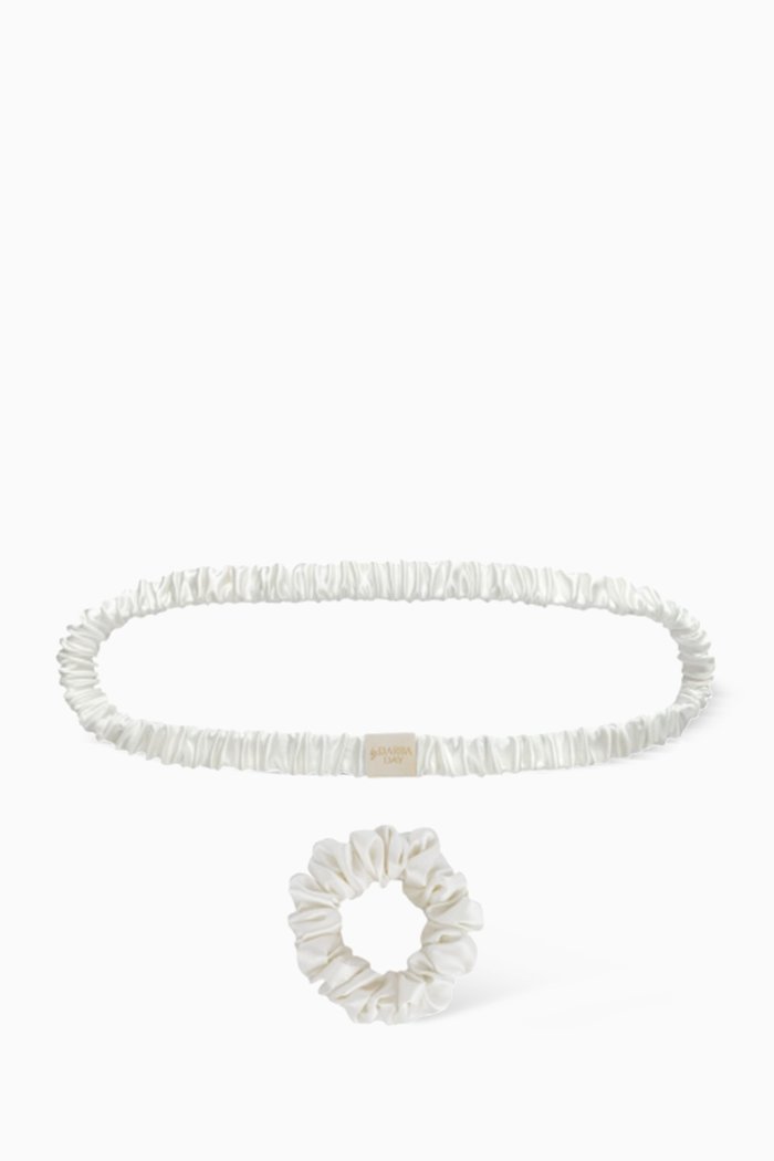 

Medium Mulberry Silk Headband & Scrunchie Set, Colourless