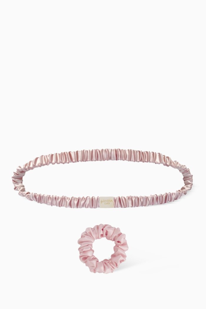 

Small Mulberry Silk Headband & Scrunchie Set, Colourless