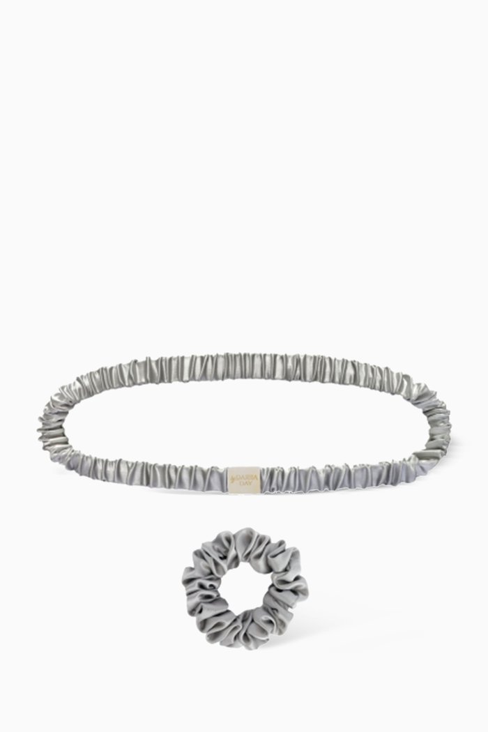 

Medium Mulberry Silk Headband & Scrunchie Set, Colourless