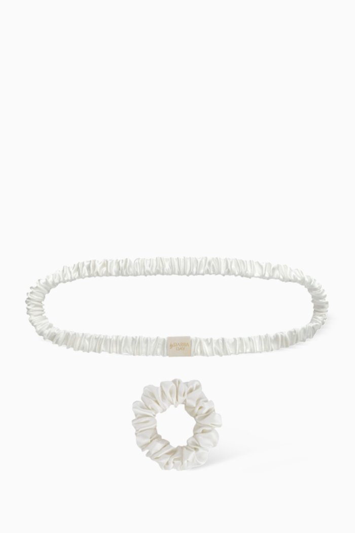 

Small Mulberry Silk Headband & Scrunchie Set, Colourless