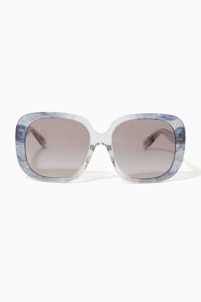 Square Sunglasses in Acetate, Blue