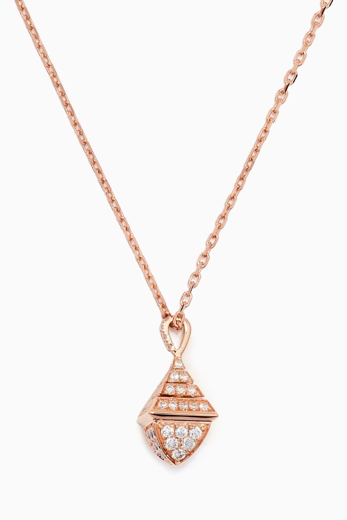 

Cleo Mini Rev Diamond Pendant Necklace in 18kt Rose Gold