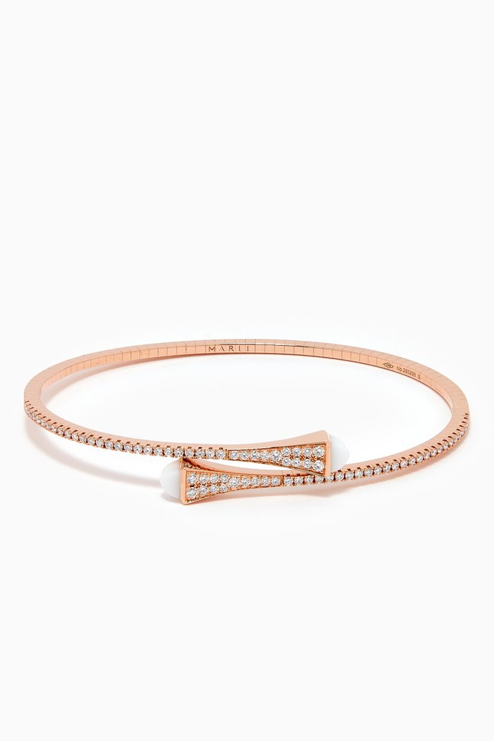 

Cleo Diamond Slim Bracelet in 18kt Rose Gold
