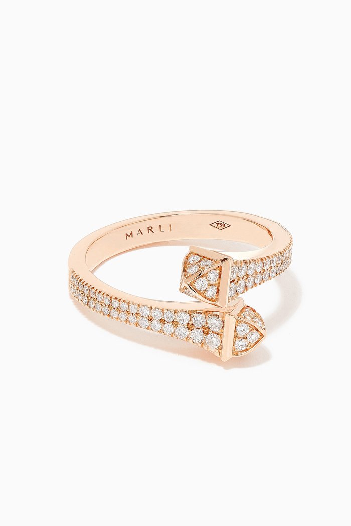 

Cleo Full Diamond Slim Ring in 18kt Rose Gold