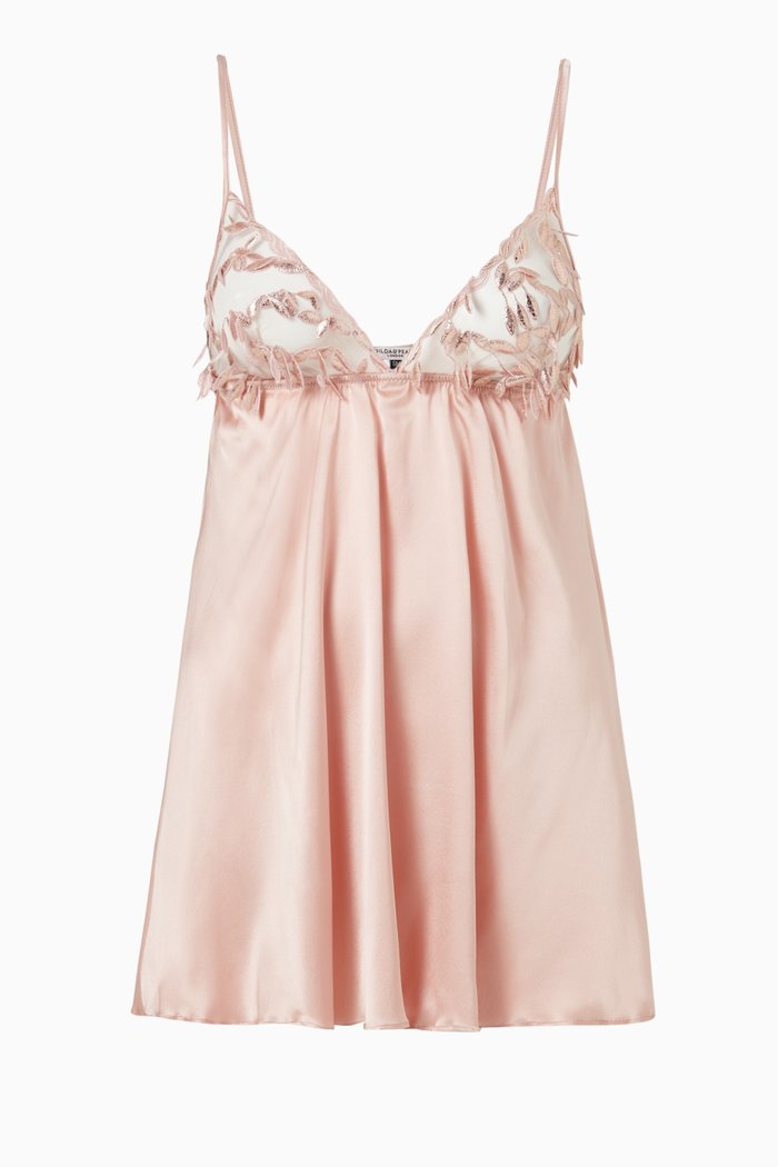

Tallulah Babydoll Slip in Silk, Pink