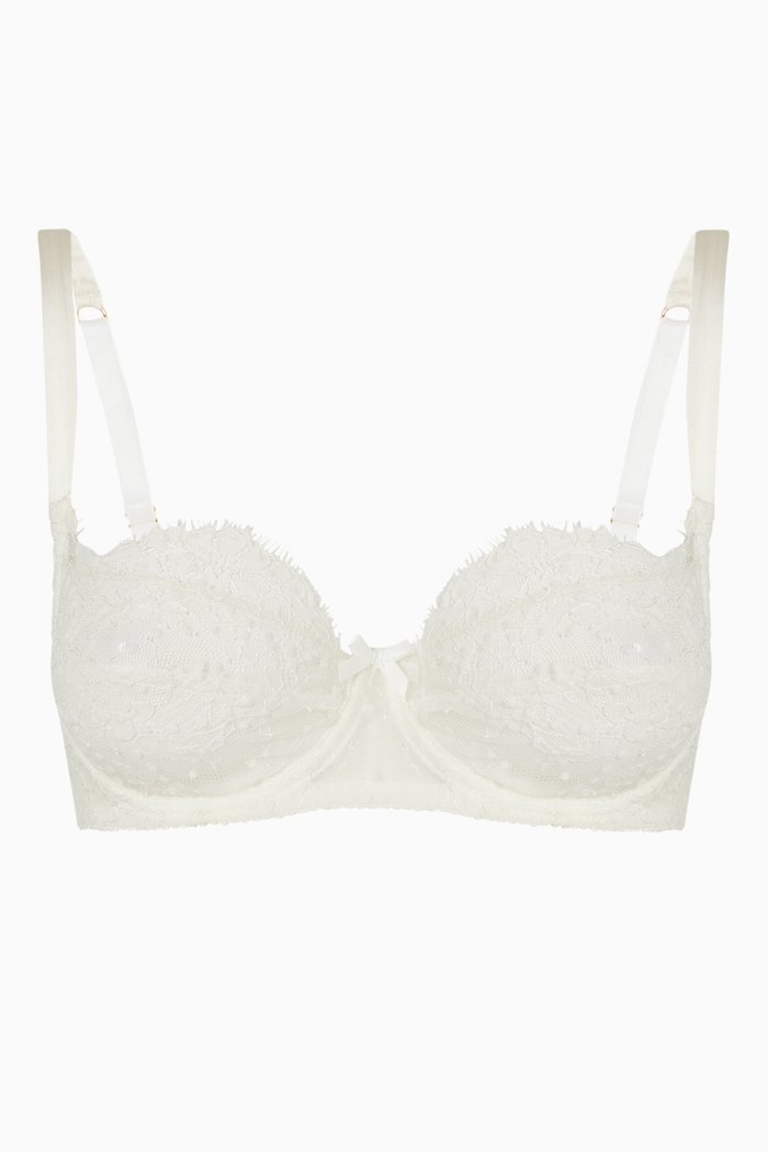 

Evelyn Bra in Sheer French Lace, White