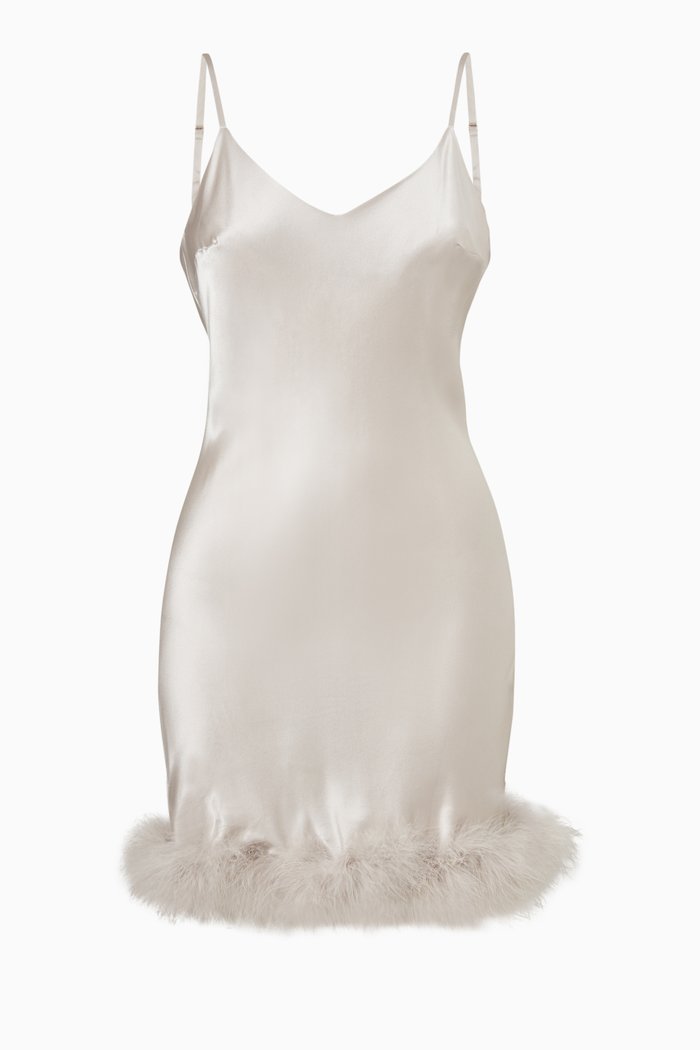 

Kitty Short Slip in Silk Satin, Silver