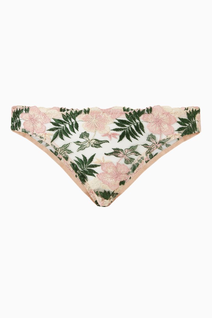 

Les Fleurs Knickers in Stretch Tulle, Multicolour