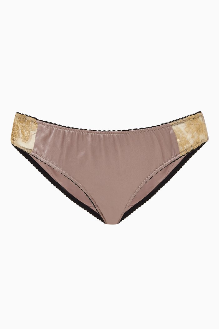

Hello Glamour Thong in Silk Satin, Grey