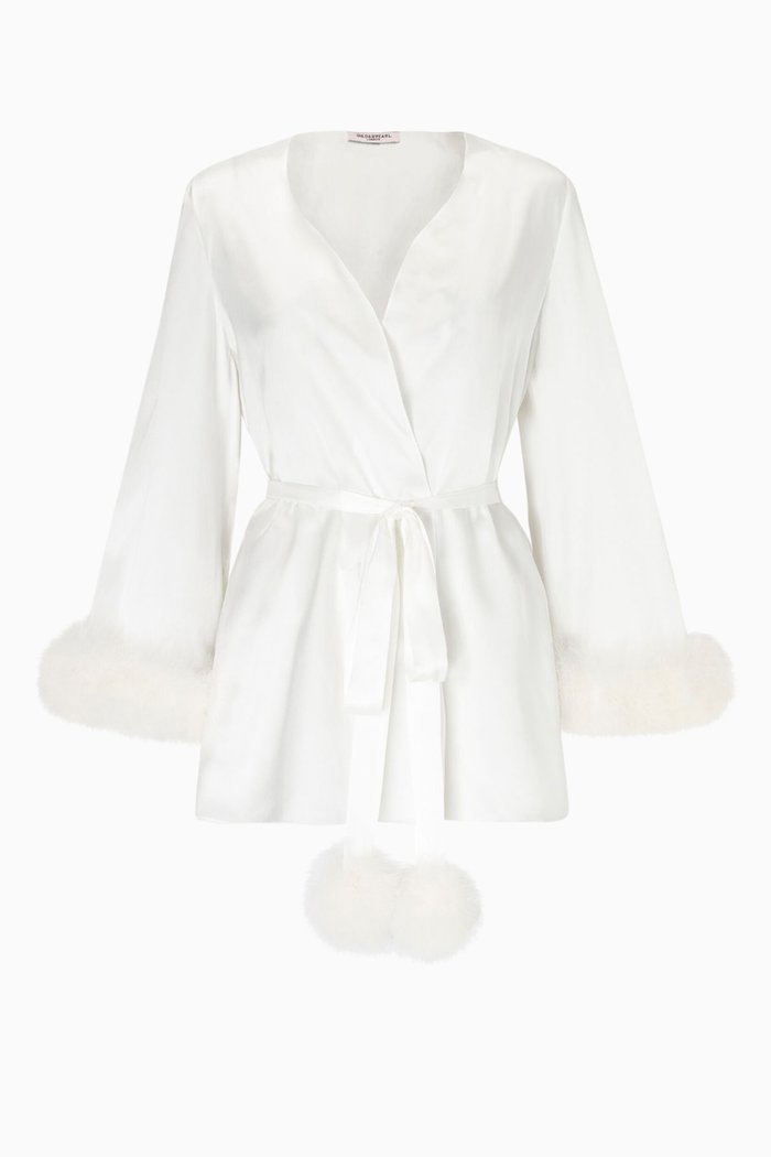 Pillow Talk Robe in Silk Charmeuse, White