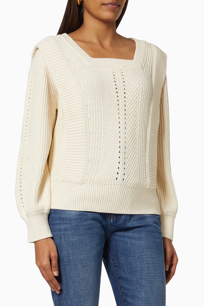 

Yaszaria Pullover in Organic Cotton Knit, White