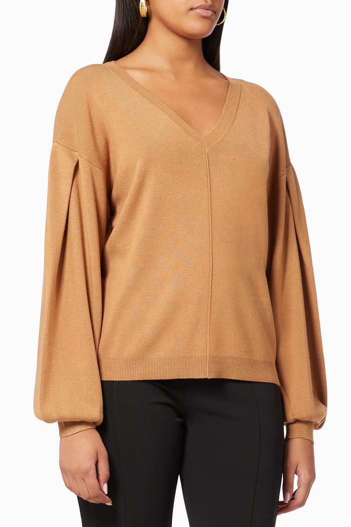 

Yastoba Knit Pullover in Viscose, Brown