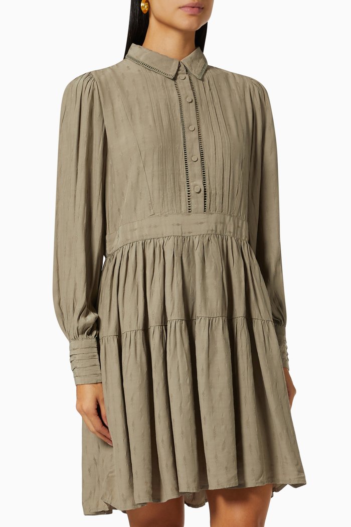 

Yasolly Shirt Dress in Cotton, Brown