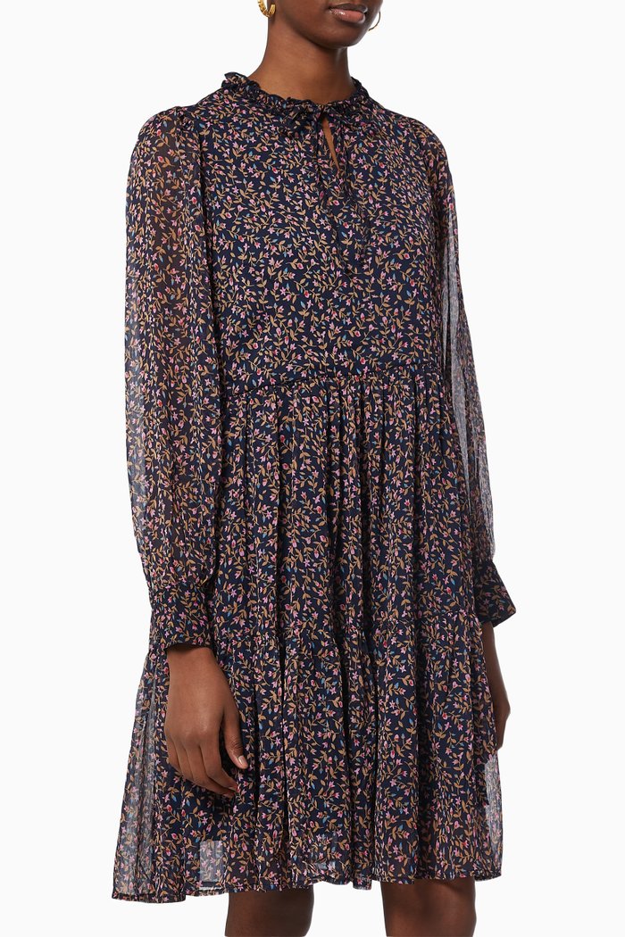 

Yasselmia Floral Dress in Chiffon, Blue