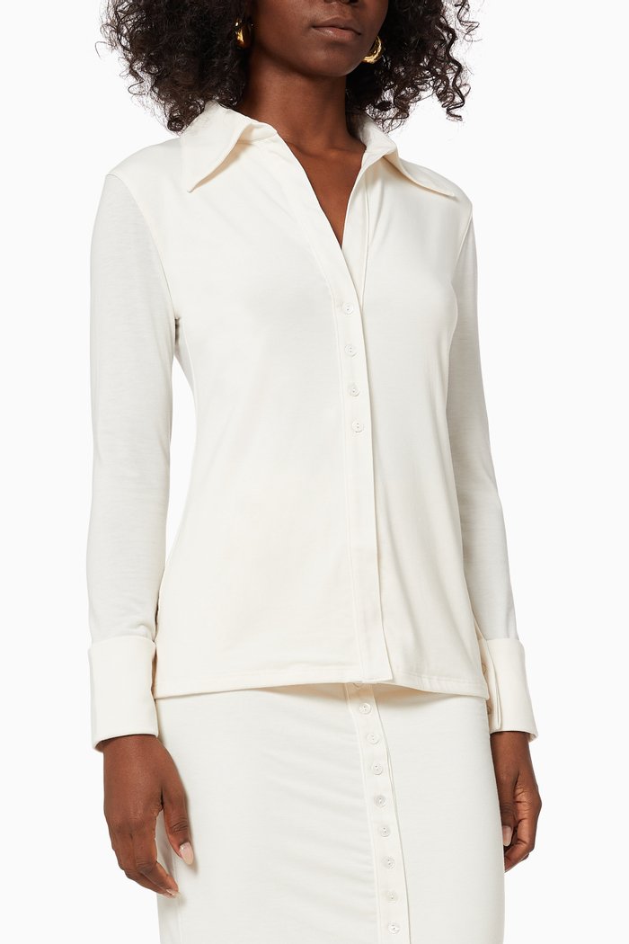 Spazzi Top in Jersey, White