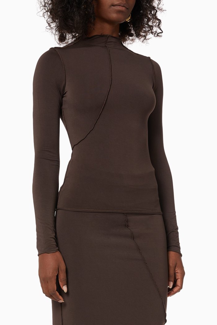 

Zane Top in Jersey, Brown