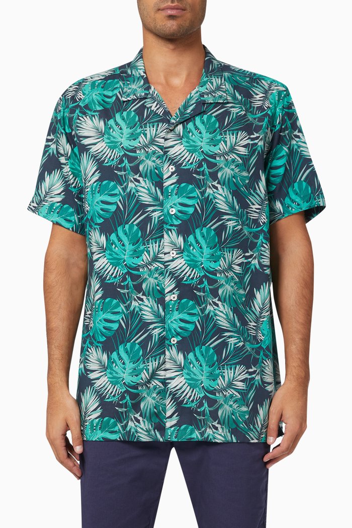 Mykonos Tropical Shirt in Tencel™, Multicolour